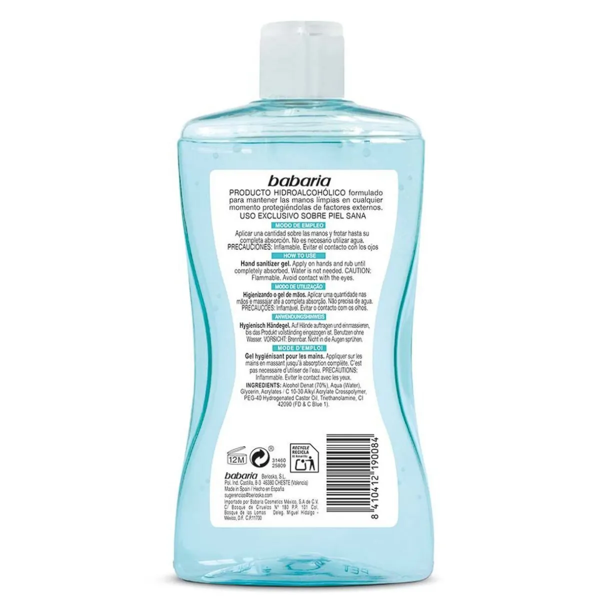 Hot Gifi Gel Hydro nettoyant hydroalcoolique pour les mains Babaria 300 ml