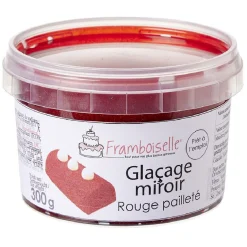 Glaçage miroir rouge pailleté 300g^Gifi