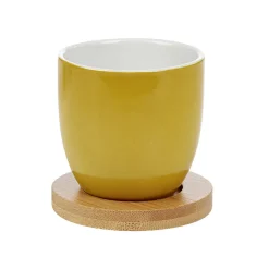 Gobelet à expresso avec sous tasse en bambou x4^Gifi Hot