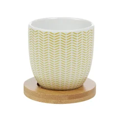 Gobelet à expresso avec sous tasse en bambou x4^Gifi Hot