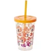 Gobelet à paille Mickey Disney Halloween fantôme orange et violet^Gifi Outlet