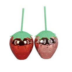 Gobelet avec paille design fraise^Gifi Clearance