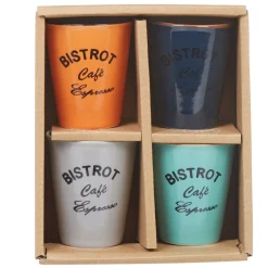 Gobelet café expresso multicolore Bistrot x4^Gifi Online