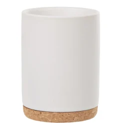 Outlet Gifi Gobelet céramique blanc avec fond liège