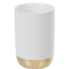 Sale Gifi Gobelet de savon céramique blanc cuivre