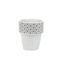 Gobelet en porcelaine design blanc noir 11 cl x4^Gifi Discount