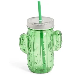 Gobelet en verre avec paille cactus^Gifi Online