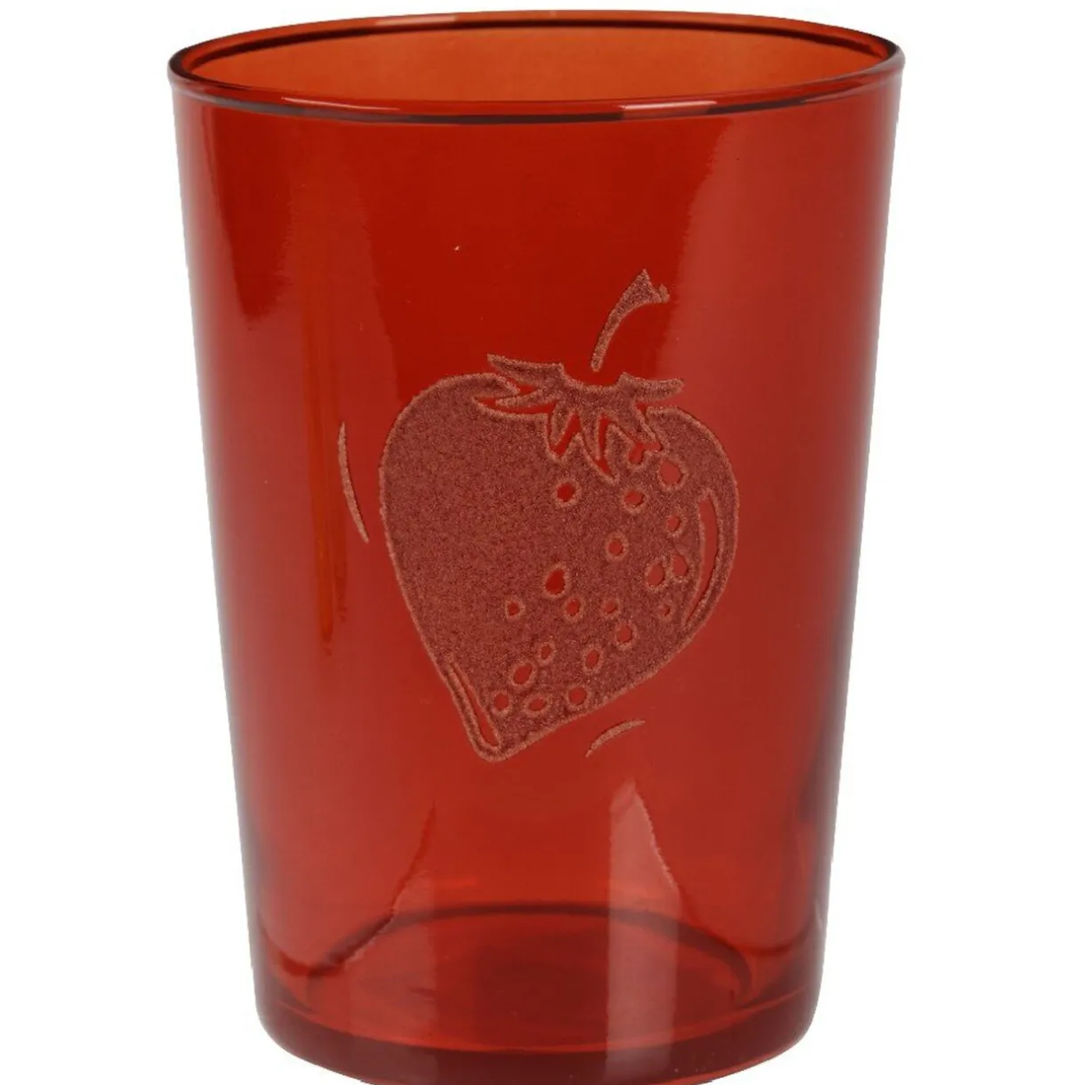 Gobelet en verre décor fraise^Gifi Sale