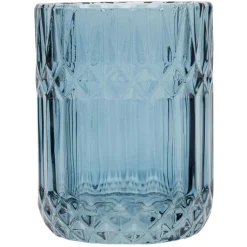 Discount Gifi Gobelet en verre effet cristallin bleu Ø8xH10,5cm