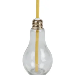 Gobelet en verre forme ampoule avec paille^Gifi Discount