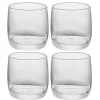 Gobelet en verre transparent avec liseré doré x4^Gifi Sale
