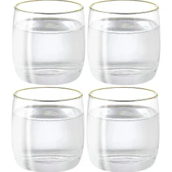 Gobelet en verre transparent avec liseré doré x4^Gifi Sale