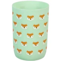 Gifi Gobelet enfant salle de bain vert motif tête de renard orange