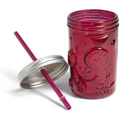 Gobelet 500ml en verre couvercle métal avec paille - 3 coloris^Gifi Best