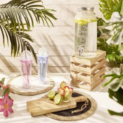 Gobelet 450ml plastique double paroi à paillettes 2 coloris^Gifi Outlet