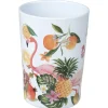 Gobelet mélaminé tropical blanc motif fruits et flamant rose^Gifi Outlet