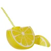 Gobelet plastique et paille en forme de citron^Gifi Clearance