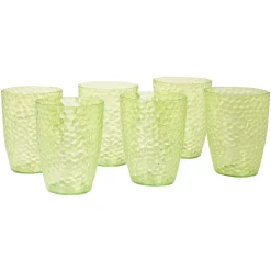 Gobelet plastique vert martelé x6^Gifi Online
