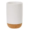 Outlet Gifi Gobelet pour salle de bain blanc liège naturel