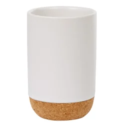 Outlet Gifi Gobelet pour salle de bain blanc liège naturel