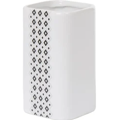 Gifi Gobelet salle de bain céramique motif nordique noir blanc