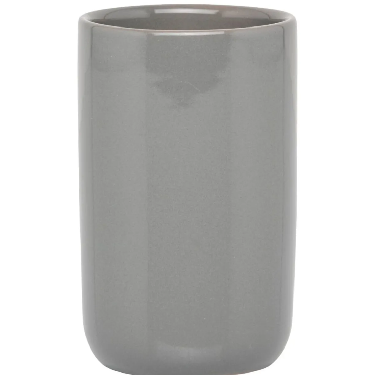 Outlet Gifi Gobelet salle de bain céramique uni gris