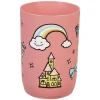 Online Gifi Gobelet salle de bain enfant rose motif château arc-en-ciel