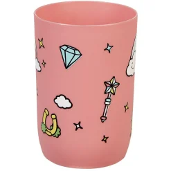 Online Gifi Gobelet salle de bain enfant rose motif château arc-en-ciel