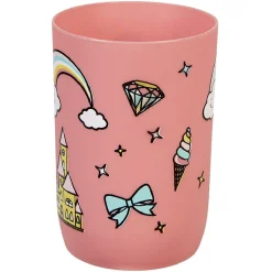 Online Gifi Gobelet salle de bain enfant rose motif château arc-en-ciel