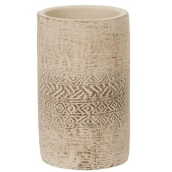 Clearance Gifi Gobelet salle de bain gravé beige