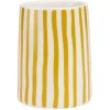 Hot Gifi Gobelet salle de bain rayure jaune et blanc Sunflow en grès Ø8xH10,2cm
