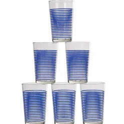 Gobelet verre rayé multicolore assorti x6^Gifi Hot