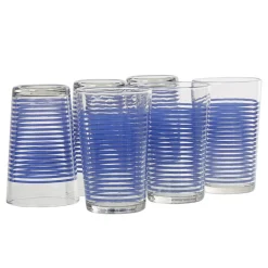Gobelet verre rayé multicolore assorti x6^Gifi Hot