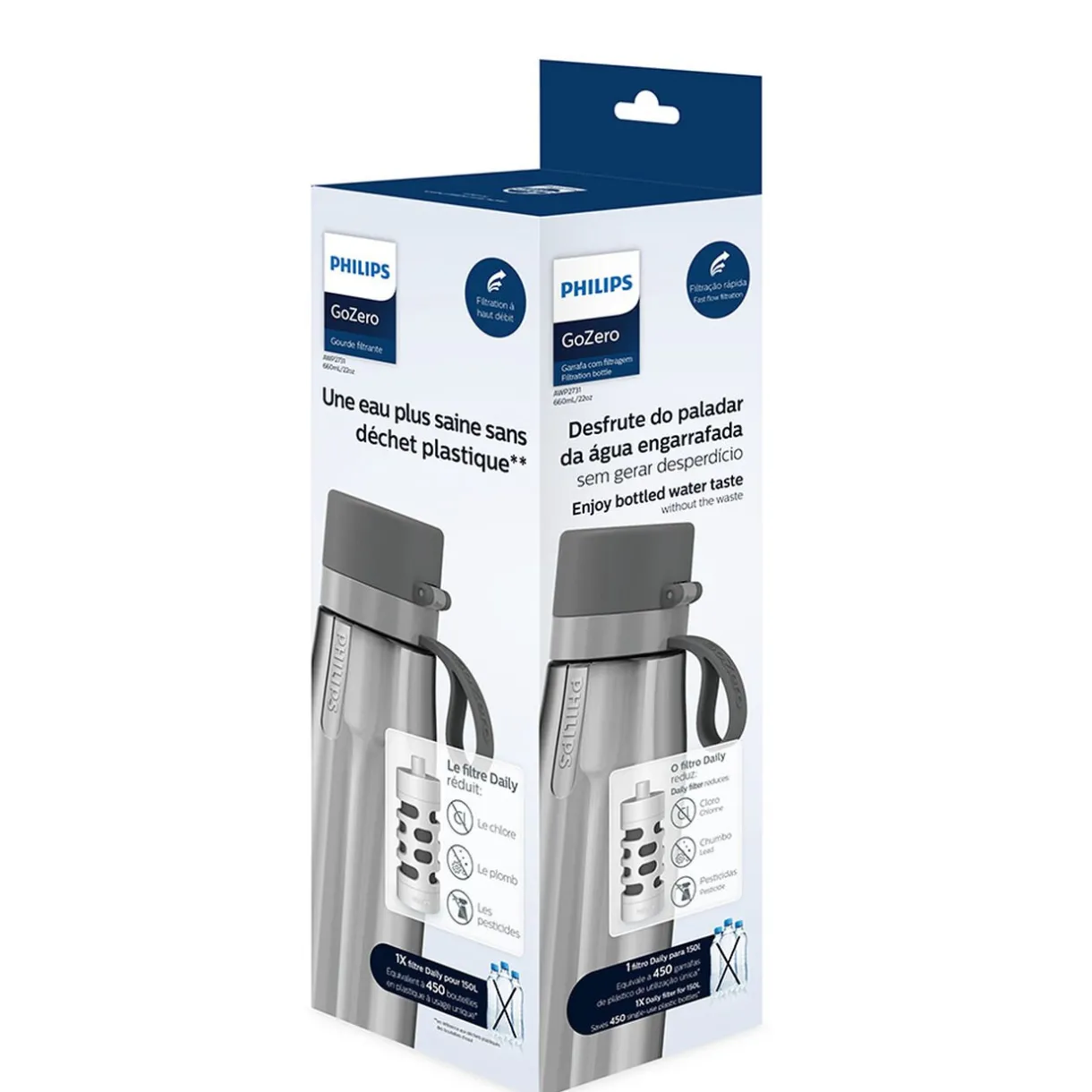 Gourde filtrante Philips Go Zero Daily Gris^Gifi Clearance