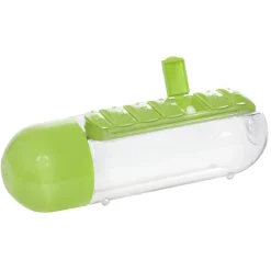 Gourde pilulier hebdomadaire transparente et verte^Gifi
