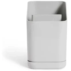 Égoutoir à couverts et ustensiles plastique gris - 11x11xH17cm^Gifi Discount