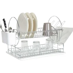 Égouttoir 2 niveaux avec receveur blanc^Gifi Hot