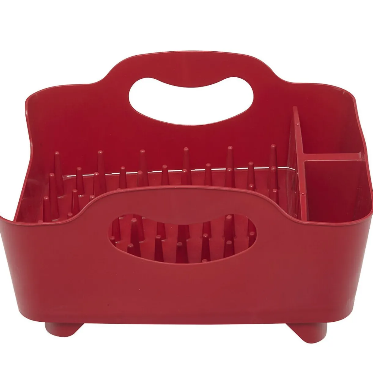 Entretien Du Linge|Gifi Égouttoir à vaisselle 3 compartiments rouge