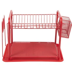 Égouttoir à vaisselle métallique rouge^Gifi Online