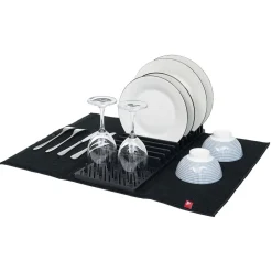 Égouttoir avec tapis pliable noir 11 rangées 12 picots^Gifi Hot