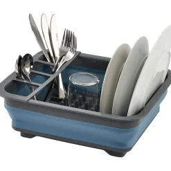 Égouttoir rétractable gris et bleu^Gifi New