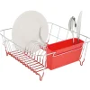 Égouttoir vaisselle base métal gris et rouge^Gifi Outlet
