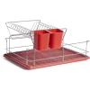 Égouttoir vaisselle base métal gris et rouge^Gifi Best