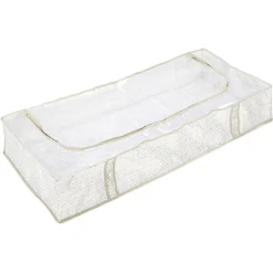 Rangement|Gifi Housse de rangement dessous de lit motif triangle beige et blanc