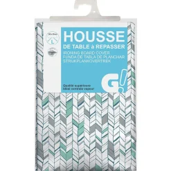 Entretien Du Linge|Gifi Housse de table à repasser design graphique vert gris 140x55 cm
