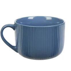 Jumbo en porcelaine 45 cl bleu avec rainures verticales en relief^Gifi Hot