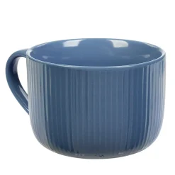 Jumbo en porcelaine 45 cl bleu avec rainures verticales en relief^Gifi Hot