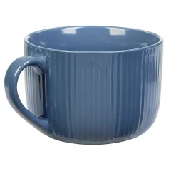 Jumbo en porcelaine 45 cl bleu avec rainures verticales en relief^Gifi Hot
