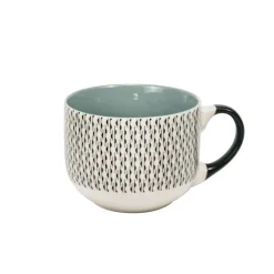 Jumbo en porcelaine motif graphique noir blanc 47 cl^Gifi