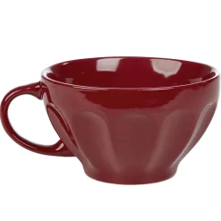 Jumbo faïence côtelé uni rouge 55 cl^Gifi Outlet